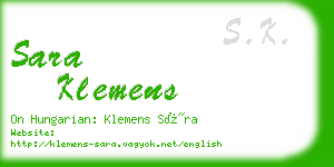 sara klemens business card